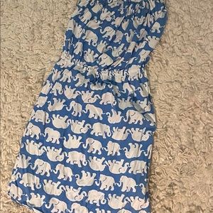 strapless elephant lily pulitzer dress